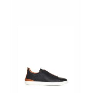 Zegna Men Triple Stitch Leather Sneakers